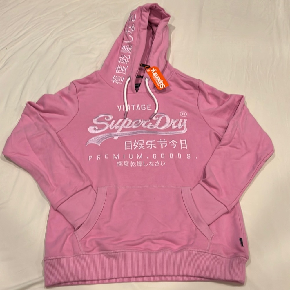 Women’s Superdry Embroidered Logo Hoodie. Size: US12/UK16.